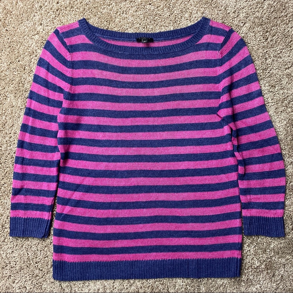 Talbots Linen Striped Sweater S Petite